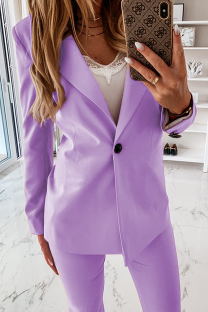 Elegante prenda exterior con botones lisos y cuello vuelto (10 colores)