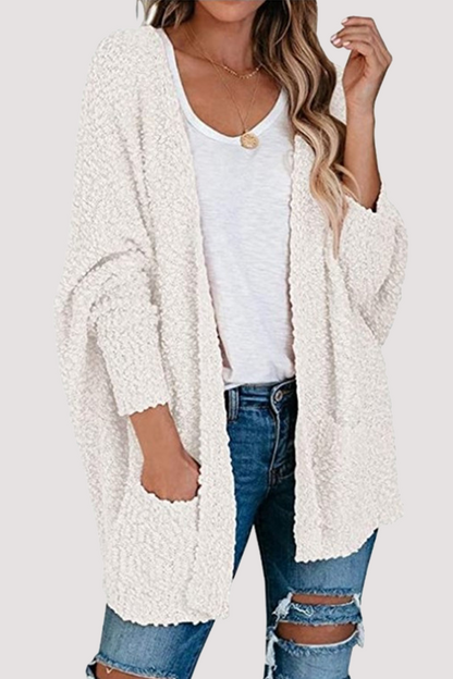 Suéter casual con cuello en V y bolsillos sólidos (8 colores)