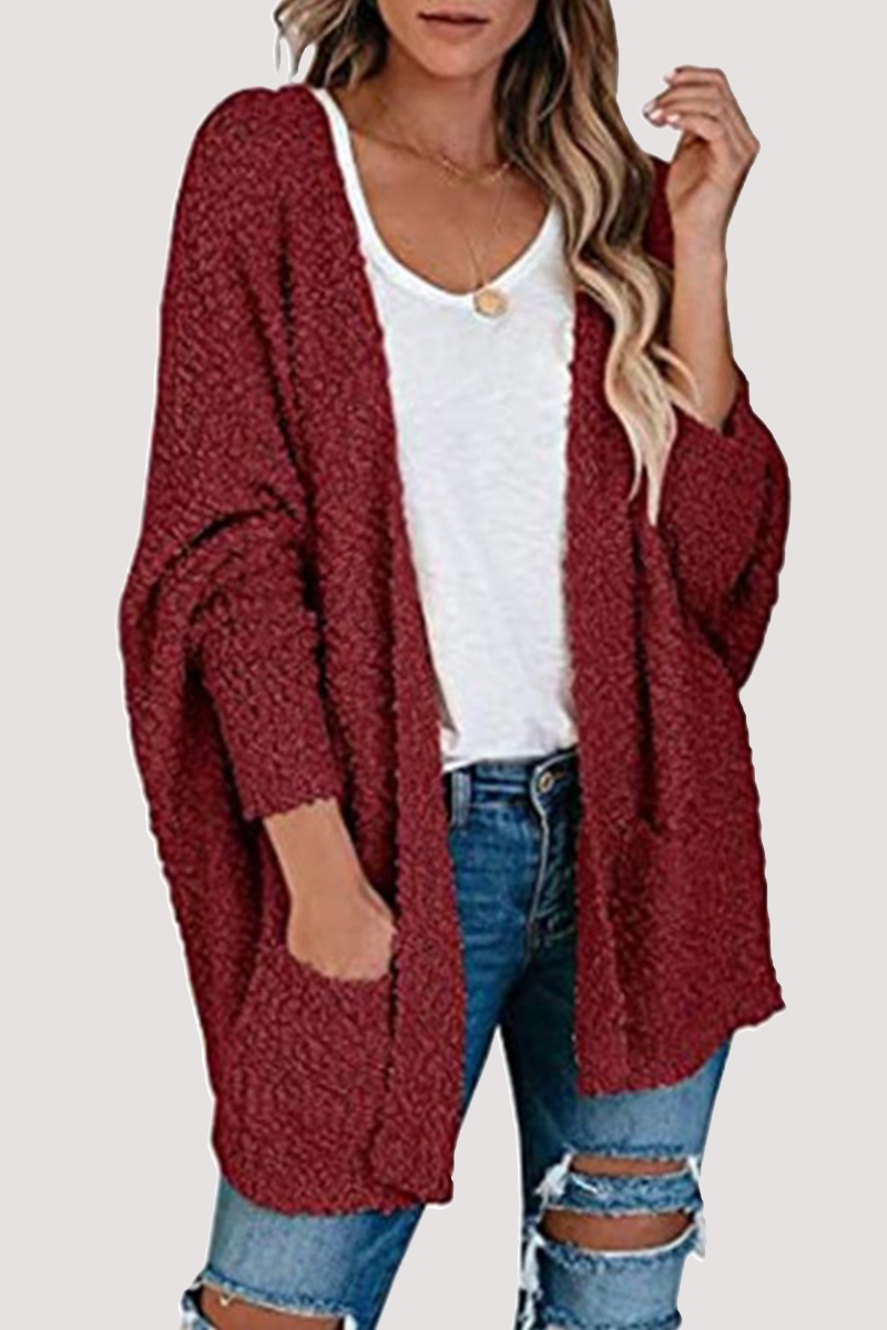 Suéter casual con cuello en V y bolsillos sólidos (8 colores)