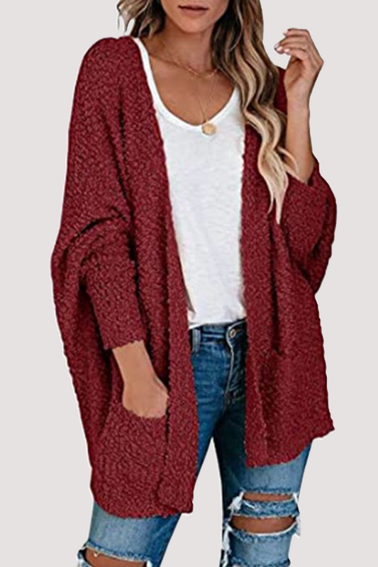 Suéter casual con cuello en V y bolsillos sólidos (8 colores)