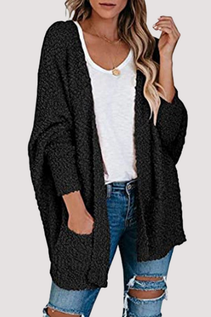 Suéter casual con cuello en V y bolsillos sólidos (8 colores)
