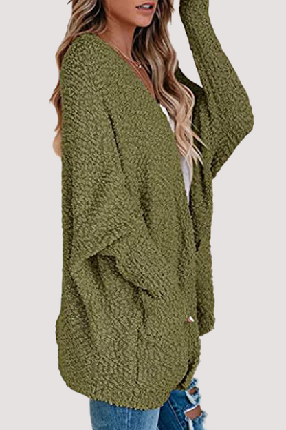 Suéter casual con cuello en V y bolsillos sólidos (8 colores)