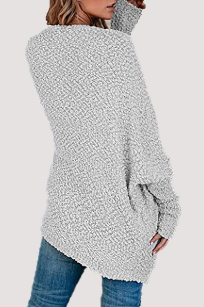 Suéter casual con cuello en V y bolsillos sólidos (8 colores)