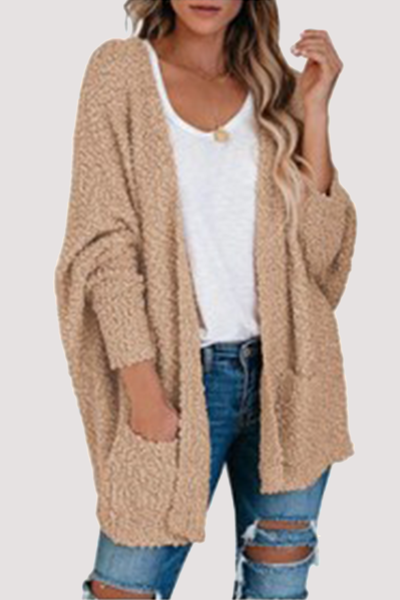 Suéter casual con cuello en V y bolsillos sólidos (8 colores)