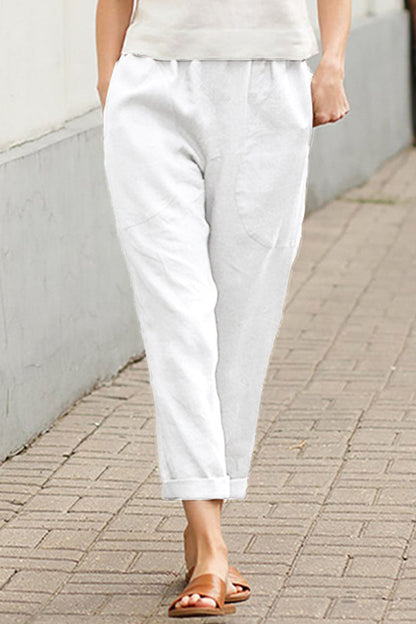 Fashion Casual Solid Loose Straight Bottoms(7 Colors)