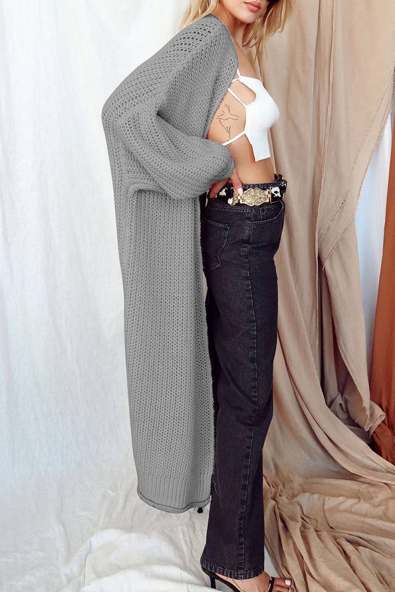 Suéter casual con cuello en V y parches sólidos