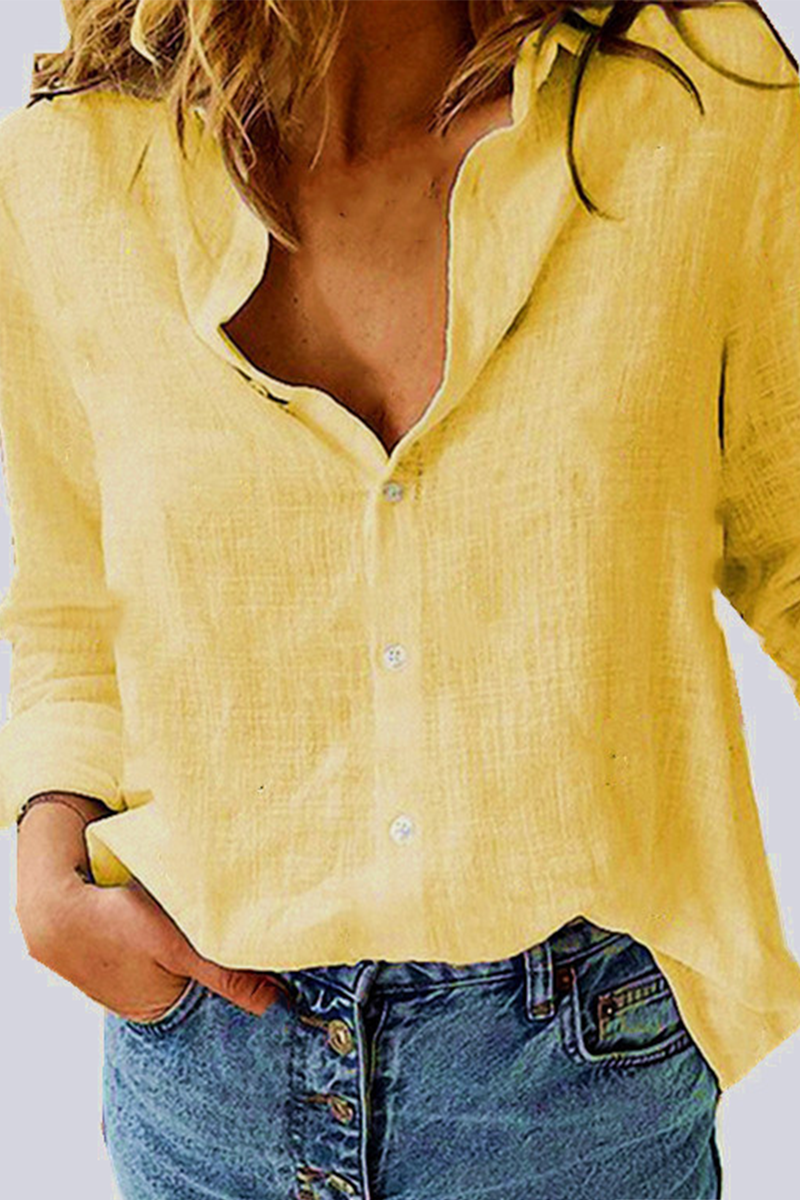 Blusas casuales de cuello vuelto con hebilla y retazos lisos (5 colores)