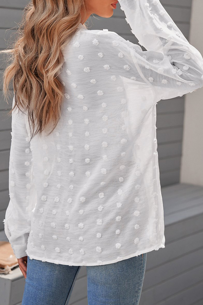 Blusas elegantes con cuello vuelto, hebilla y patchwork liso (6 colores)