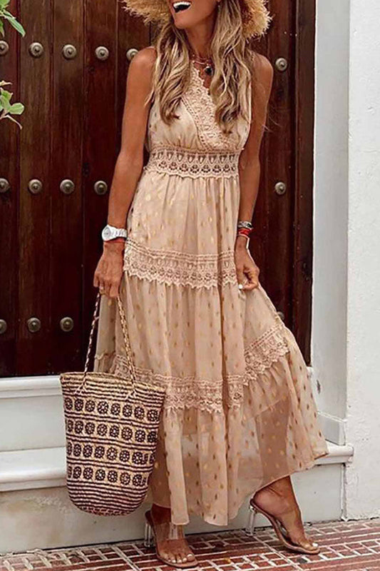 Vestidos de moda con cuello en V y falda pastel de patchwork liso (5 colores)