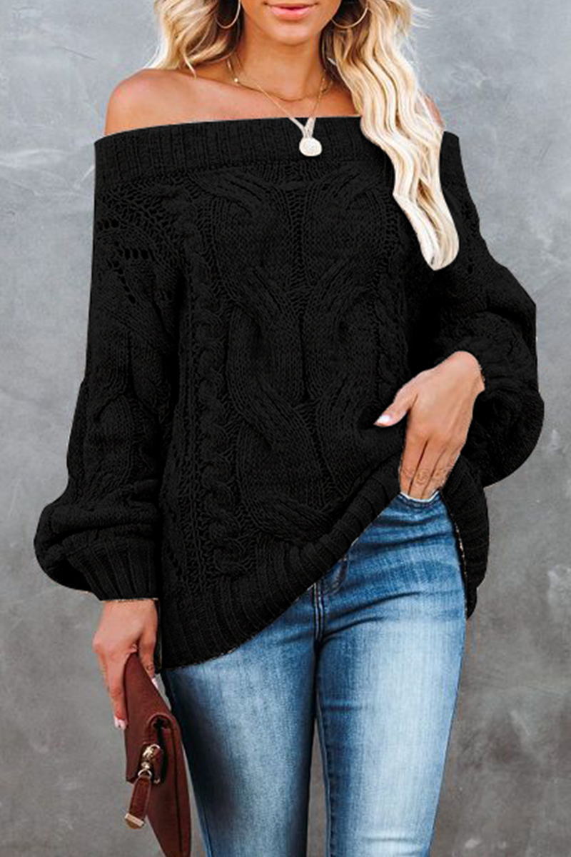 Blusas casuales de calle con hombros descubiertos y parches lisos (5 colores)