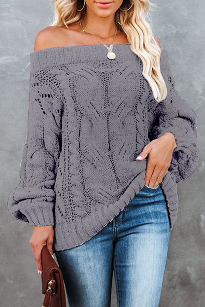Blusas casuales de calle con hombros descubiertos y parches lisos (5 colores)