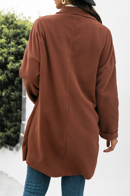 Prenda exterior informal de cuello vuelto con bolsillos laterales divididos