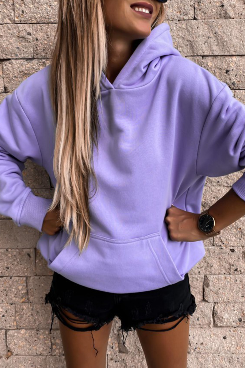 Casual Street Solid Patchwork Pocket Hooded Collar Hoodies(4 Colors)