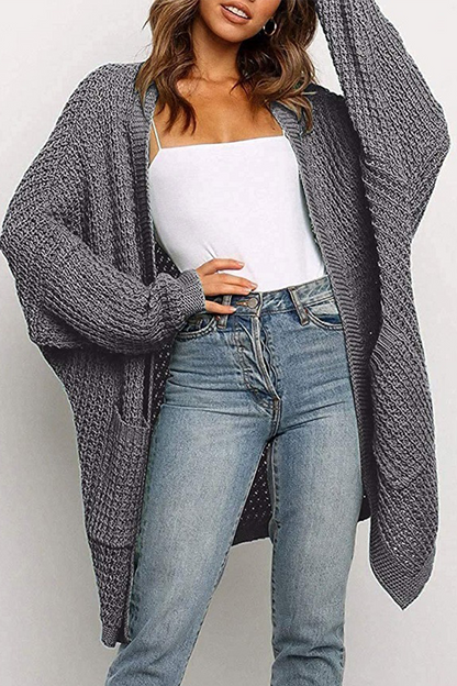 Suéter informal con cuello en V y bolsillos sólidos (10 colores)