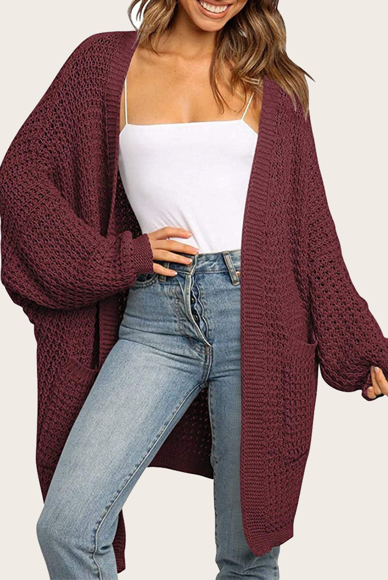 Suéter informal con cuello en V y bolsillos sólidos (10 colores)