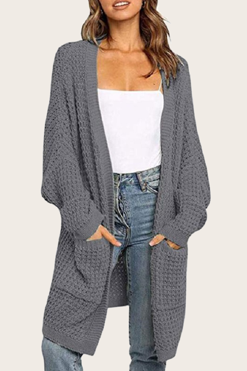 Suéter informal con cuello en V y bolsillos sólidos (10 colores)