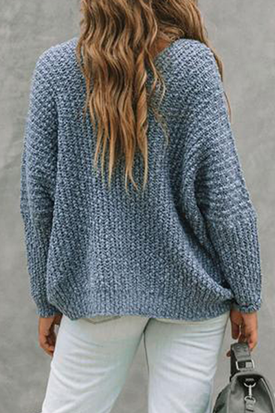 Tops casuales de calle con cuello en V dividido y unicolor