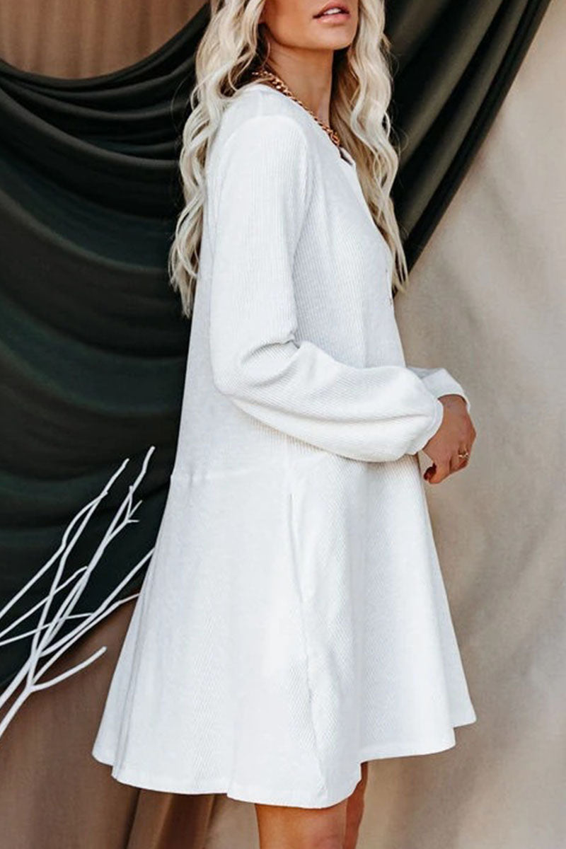 Vestidos de princesa con cuello redondo, de moda, informales, lisos y divididos