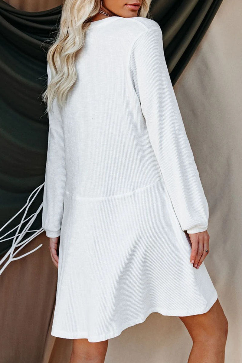 Vestidos de princesa con cuello redondo, de moda, informales, lisos y divididos