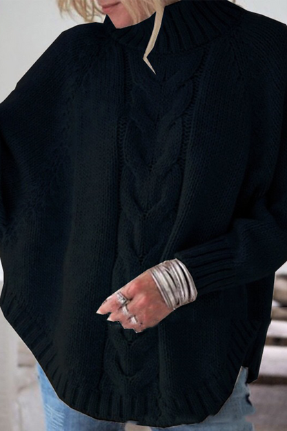 Casual Solid Patchwork Half A Turtleneck Sweaters(6 Colors)