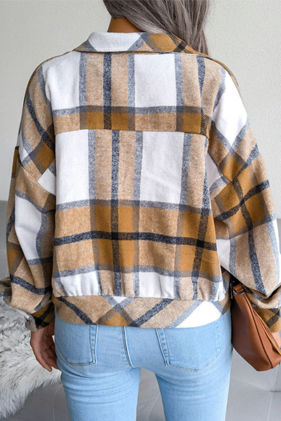 Prendas de abrigo informales con cuello vuelto y hebilla a cuadros (3 colores)