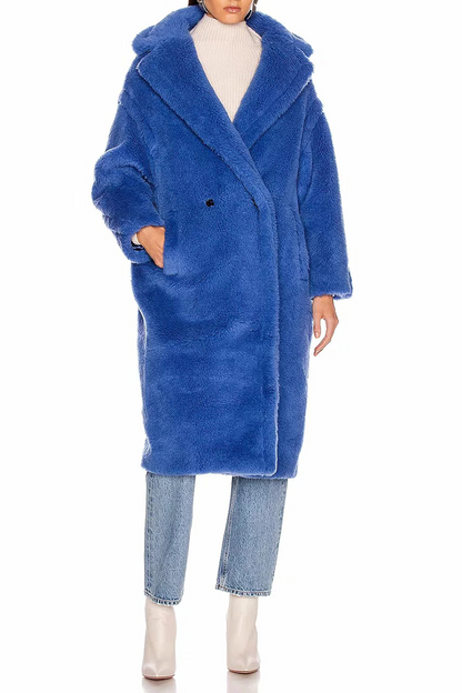 Prendas de abrigo informales con cuello vuelto y parches sólidos