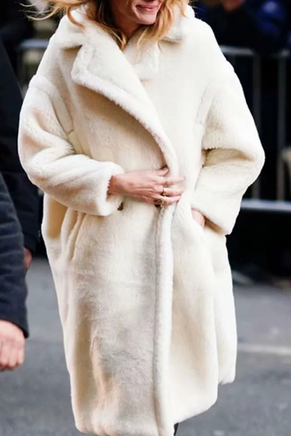 Prendas de abrigo informales con cuello vuelto y parches sólidos