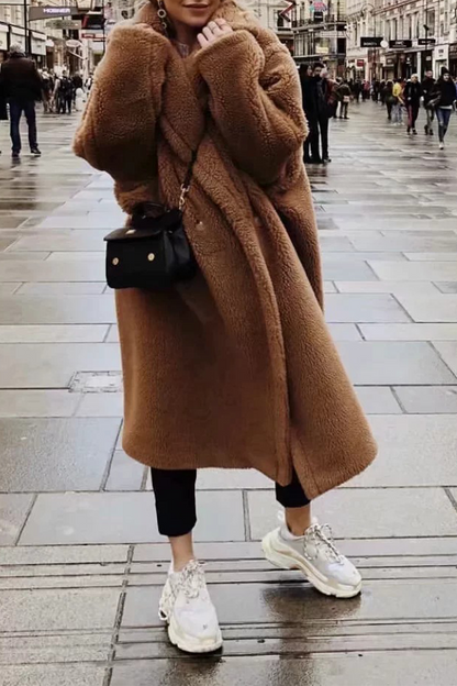 Prendas de abrigo informales con cuello vuelto y parches sólidos