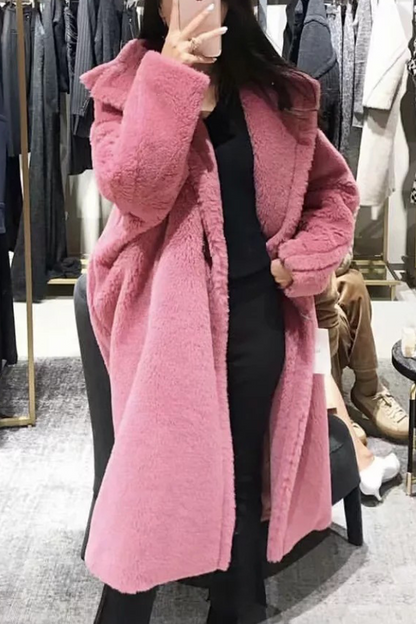 Prendas de abrigo informales con cuello vuelto y parches sólidos