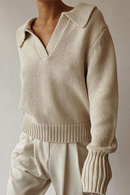 Suéteres casuales de cuello vuelto con parches sólidos (4 colores)