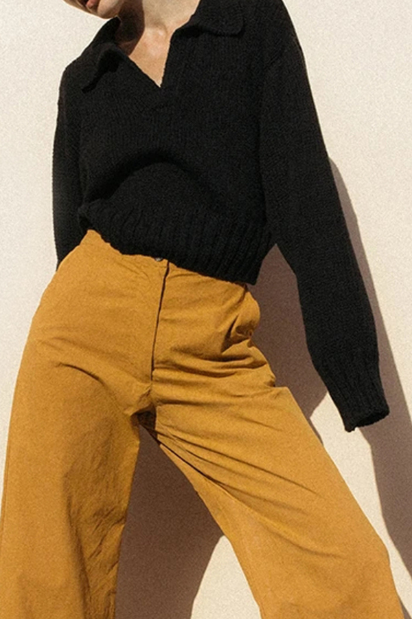 Suéteres casuales de cuello vuelto con parches sólidos (4 colores)