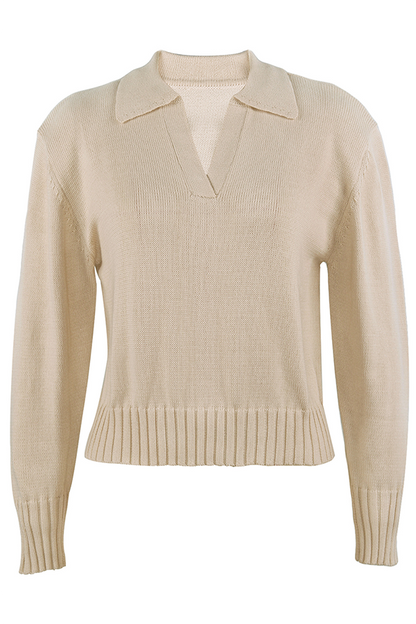 Suéteres casuales de cuello vuelto con parches sólidos (4 colores)