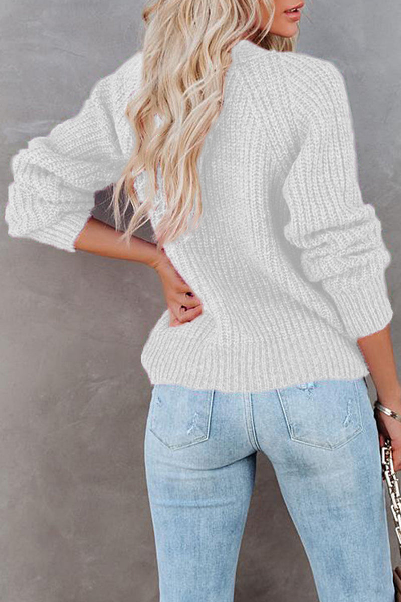 Tops casuales de cuello en V con botones y bolsillos sólidos