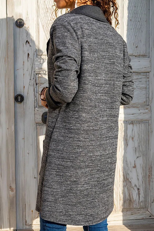 Prendas de abrigo informales con cuello vuelto y bolsillos de patchwork