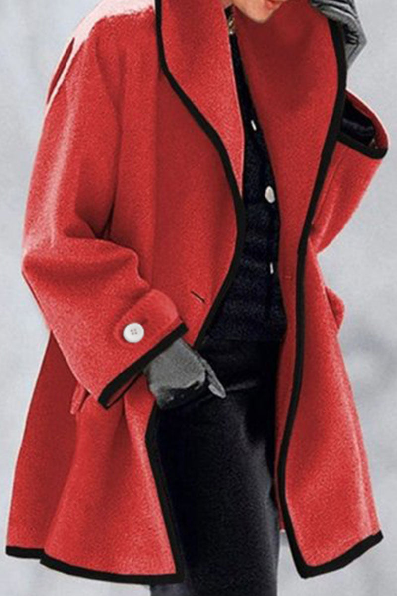 Fashion Casual Solid Patchwork Hooded Collar Outerwear