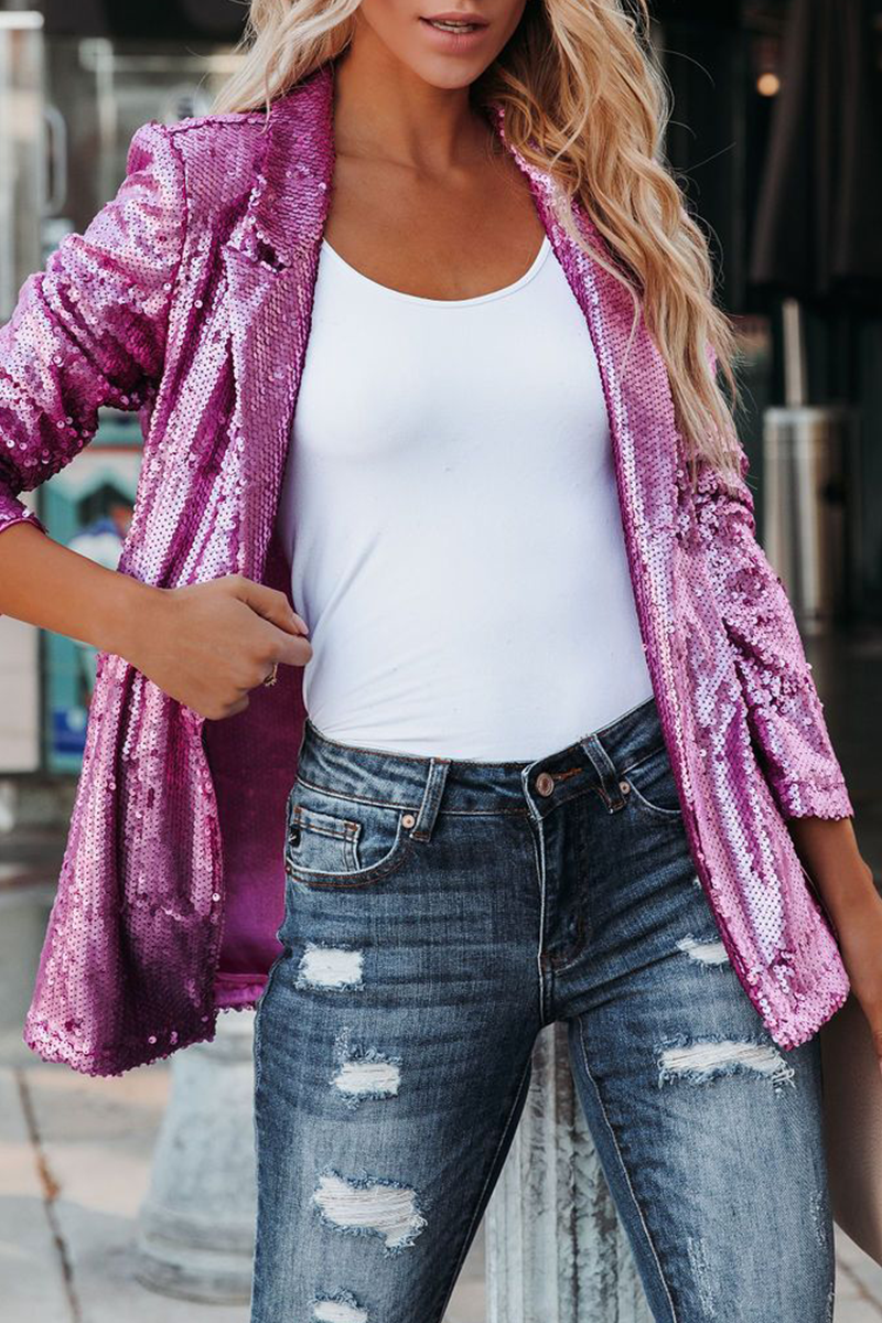 Prenda exterior tipo cárdigan con cuello de lentejuelas y patchwork urbano (4 colores)