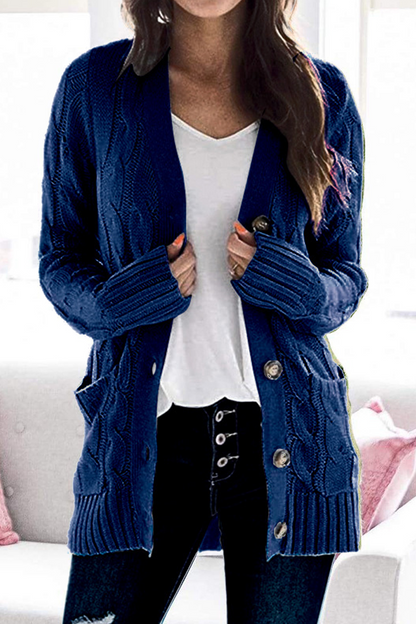 Tops de moda con cuello tipo cárdigan con abertura en un solo color
