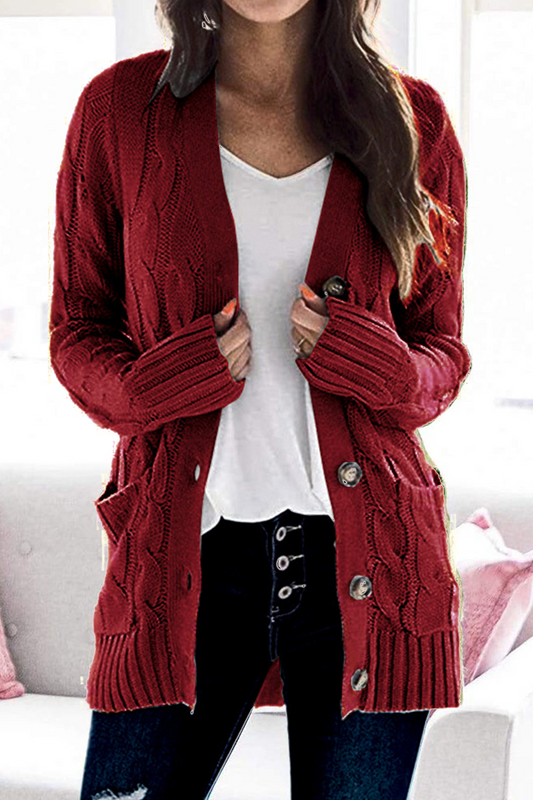 Tops de moda con cuello tipo cárdigan con abertura en un solo color