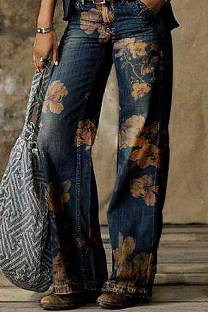 Vaqueros de corte bota con estampado casual de patchwork (8 colores)