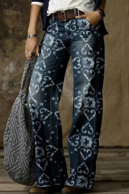 Vaqueros de corte bota con estampado casual de patchwork (8 colores)