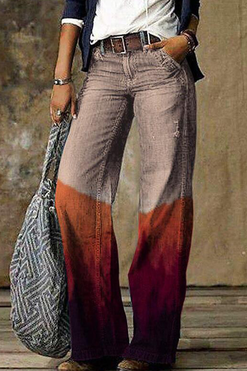 Vaqueros de corte bota con estampado casual de patchwork (8 colores)