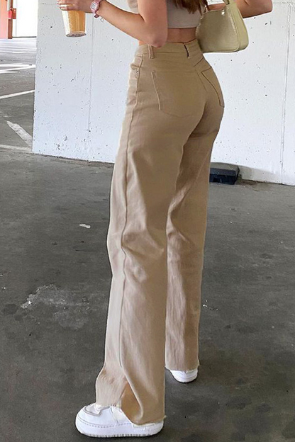 Casual Solid Boot Cut Speaker Solid Color Bottoms(3 Colors)