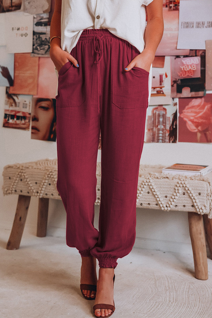 Casual Solid Split Joint Harlan Mid Waist Harlan Solid Color Bottoms