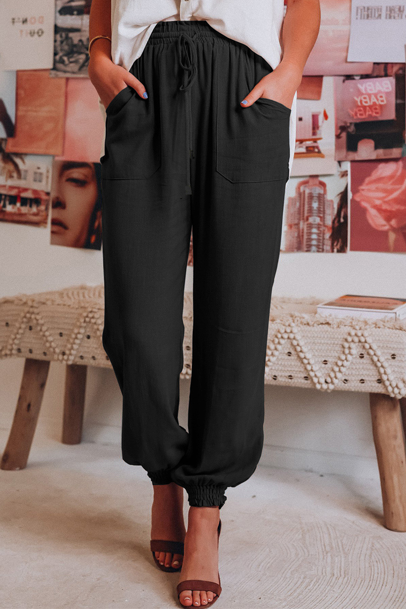 Casual Solid Split Joint Harlan Mid Waist Harlan Solid Color Bottoms