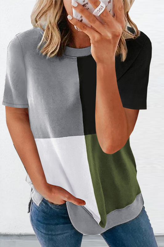 Camisetas casuales de cuello redondo con abertura en el pecho (2 colores)