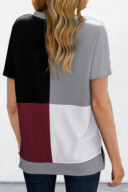 Camisetas casuales de cuello redondo con abertura en el pecho (2 colores)