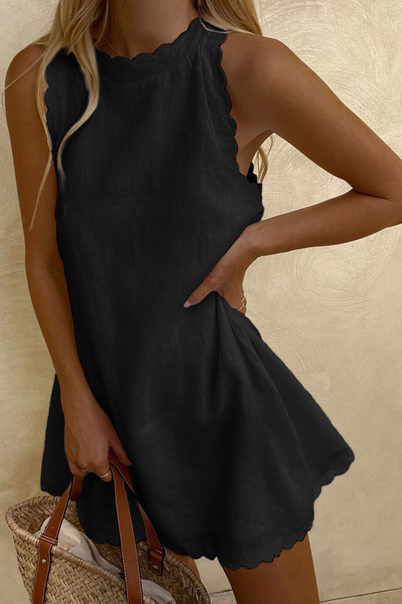 Casual Solid Patchwork O Neck Straight Dresses£¨7 colors£©
