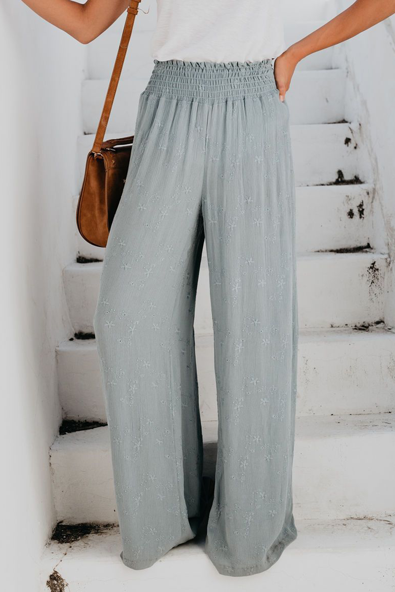 Casual Print Patchwork Straight High Waist Wide Leg Full Print Bottoms