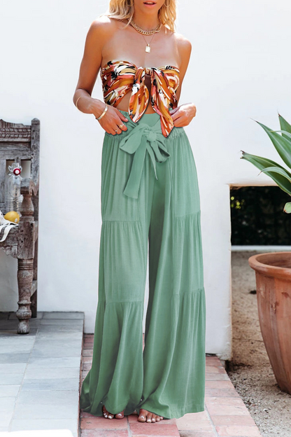 Pantalones casuales de retazos sólidos, sueltos, de cintura media, con altavoz, de color liso (6 colores)