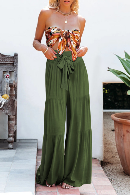 Pantalones casuales de retazos sólidos, sueltos, de cintura media, con altavoz, de color liso (6 colores)